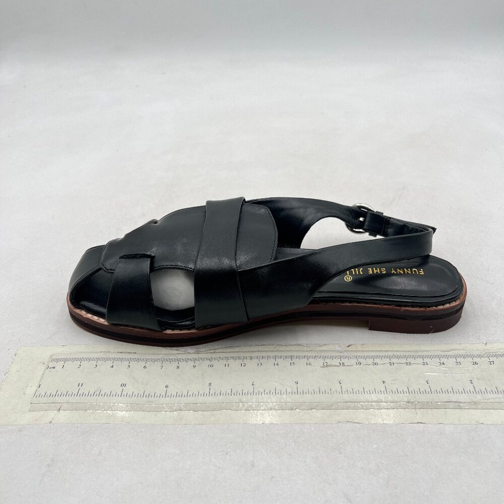 Black Women Vintage Closed Toe Sandals Caged Comfort Adjustable Buckle Sandals